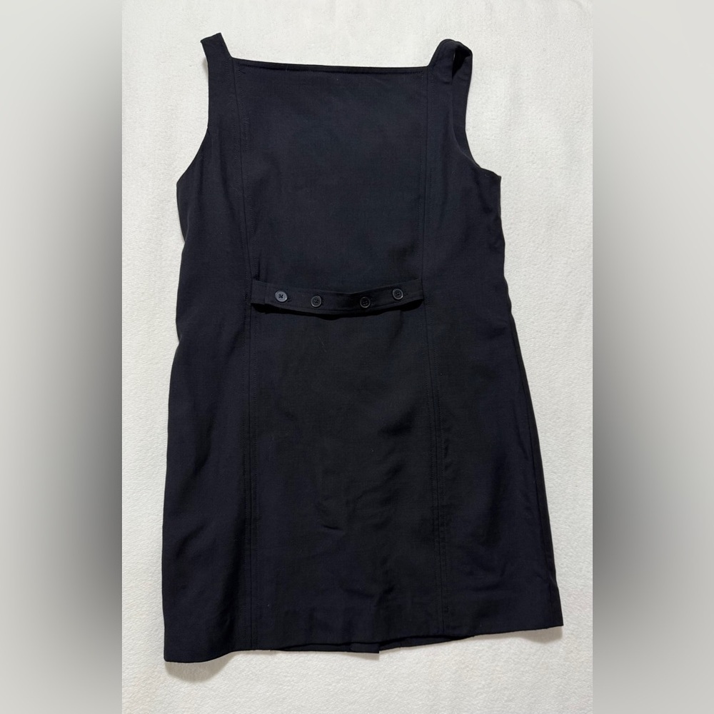 Loulou Studio Idon 100% Virgin Wool Black Mini Dress L Parisian Sheath - Picture 7 of 13